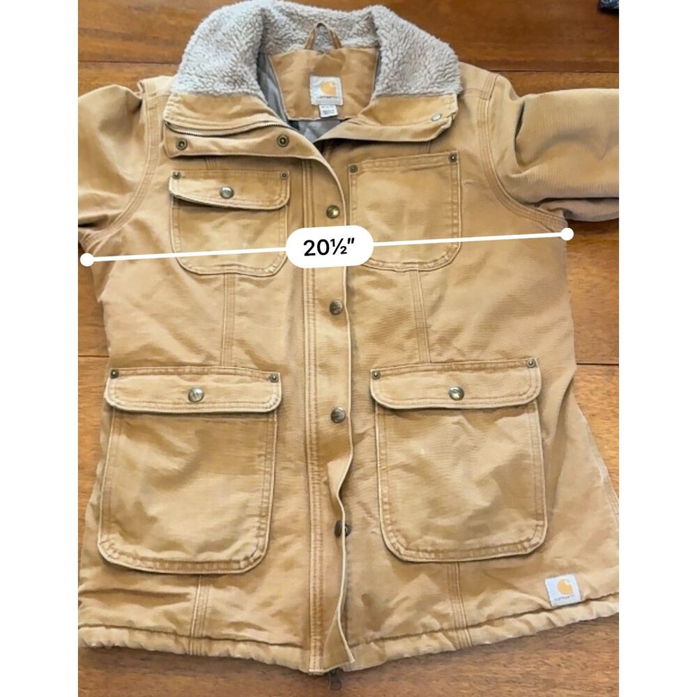 Carhartt Women’s Sandstone Wesley Coat Sherpa Lined Duck Canvas Jacket 102247 - Picture 10 of 13